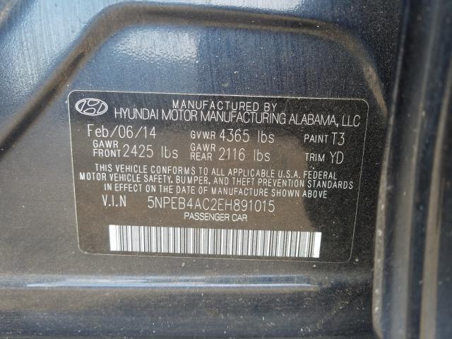 Photo 9 VIN: 5NPEB4AC2EH891015 - HYUNDAI SONATA GLS 