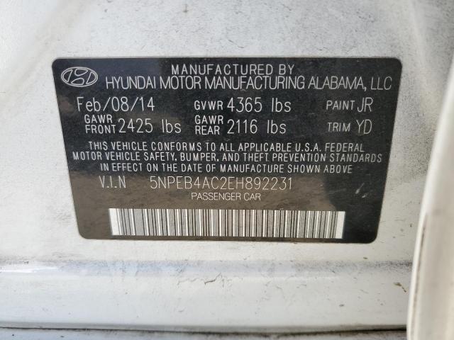 Photo 11 VIN: 5NPEB4AC2EH892231 - HYUNDAI SONATA 