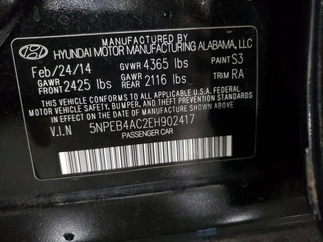 Photo 11 VIN: 5NPEB4AC2EH902417 - HYUNDAI SONATA GLS 