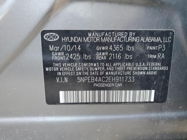 Photo 9 VIN: 5NPEB4AC2EH911733 - HYUNDAI SONATA 