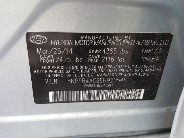 Photo 9 VIN: 5NPEB4AC2EH920545 - HYUNDAI SONATA GLS 