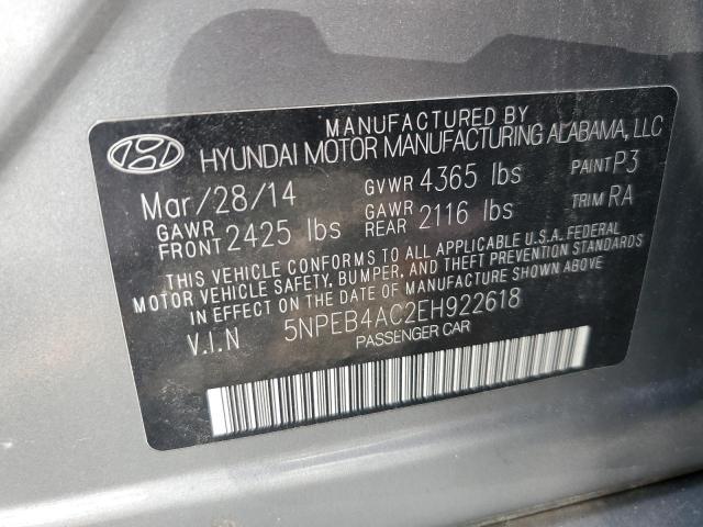 Photo 9 VIN: 5NPEB4AC2EH922618 - HYUNDAI SONATA GLS 