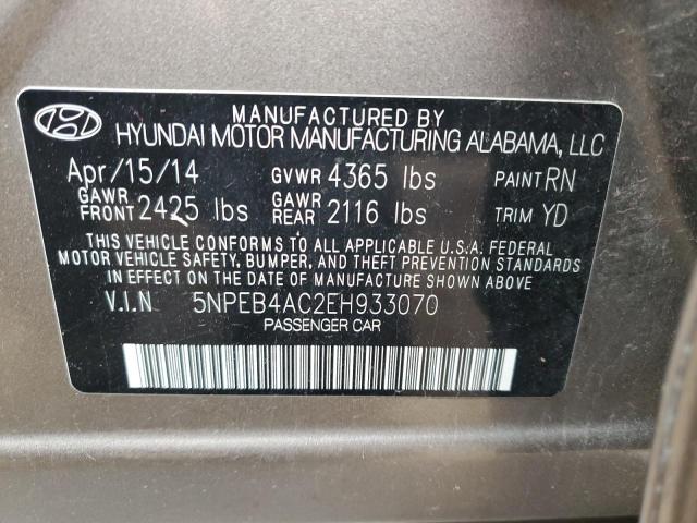 Photo 12 VIN: 5NPEB4AC2EH933070 - HYUNDAI SONATA GLS 