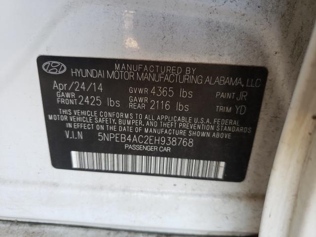 Photo 9 VIN: 5NPEB4AC2EH938768 - HYUNDAI SONATA GLS 