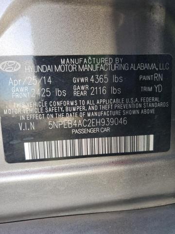 Photo 11 VIN: 5NPEB4AC2EH939046 - HYUNDAI SONATA GLS 