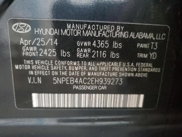 Photo 11 VIN: 5NPEB4AC2EH939273 - HYUNDAI SONATA GLS 