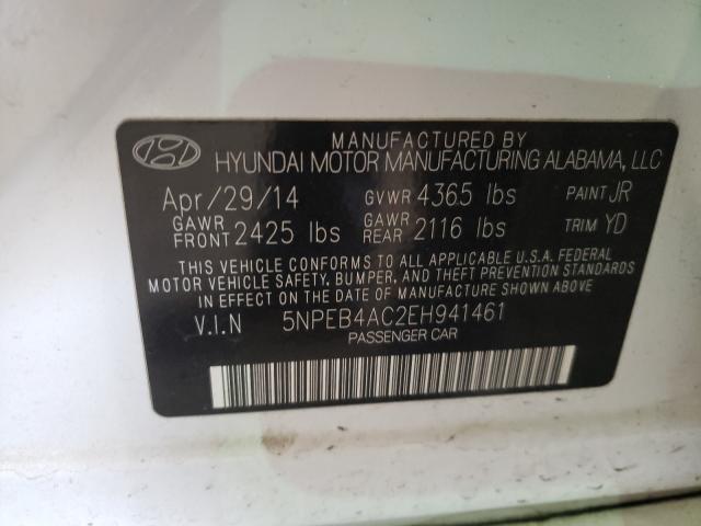 Photo 9 VIN: 5NPEB4AC2EH941461 - HYUNDAI SONATA GLS 