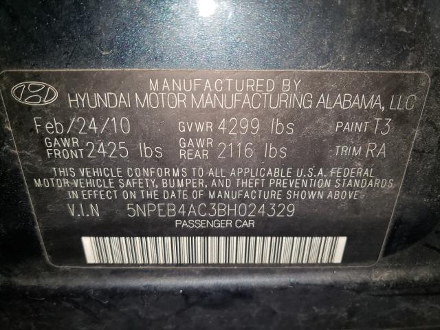 Photo 9 VIN: 5NPEB4AC3BH024329 - HYUNDAI SONATA GLS 