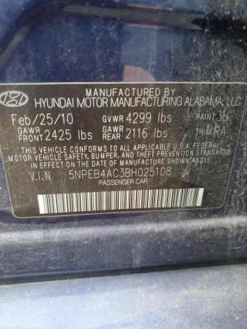 Photo 12 VIN: 5NPEB4AC3BH025108 - HYUNDAI SONATA GLS 