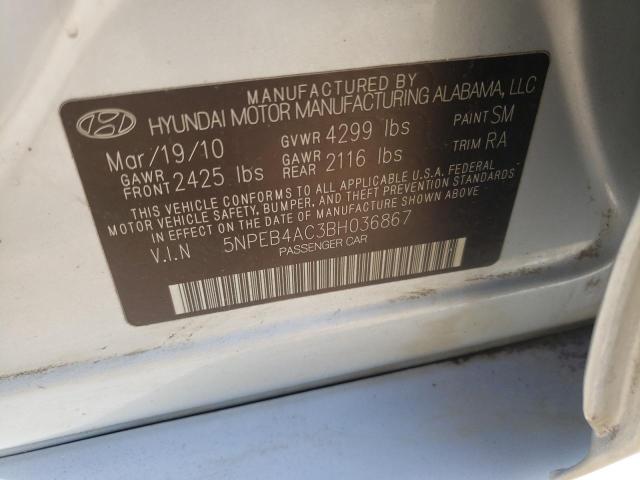 Photo 9 VIN: 5NPEB4AC3BH036867 - HYUNDAI SONATA GLS 