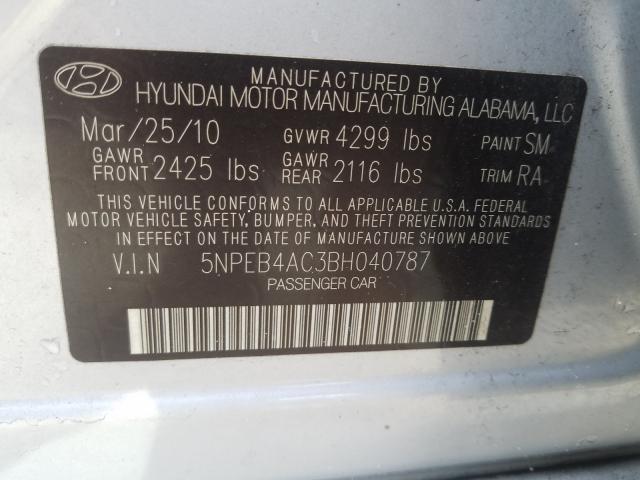 Photo 9 VIN: 5NPEB4AC3BH040787 - HYUNDAI SONATA GLS 