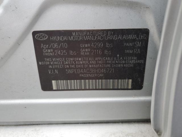 Photo 11 VIN: 5NPEB4AC3BH046721 - HYUNDAI SONATA 