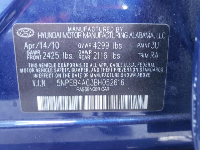 Photo 9 VIN: 5NPEB4AC3BH052616 - HYUNDAI SONATA GLS 