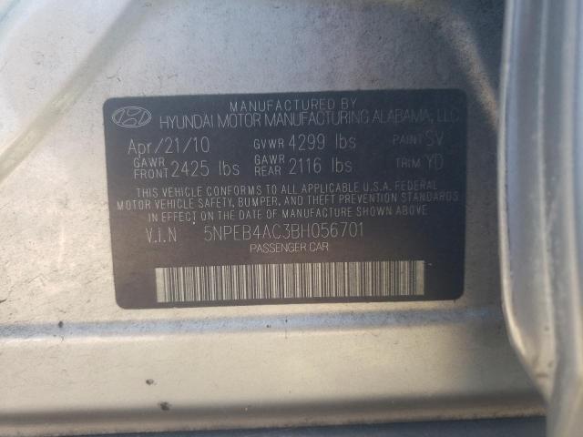 Photo 11 VIN: 5NPEB4AC3BH056701 - HYUNDAI SONATA GLS 