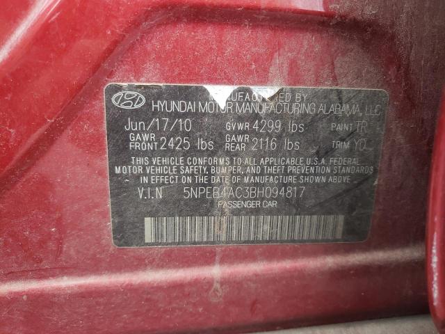 Photo 12 VIN: 5NPEB4AC3BH094817 - HYUNDAI SONATA 