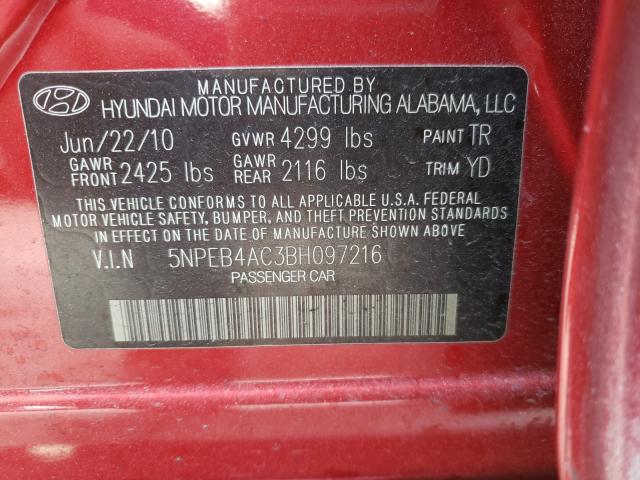 Photo 9 VIN: 5NPEB4AC3BH097216 - HYUNDAI SONATA GLS 