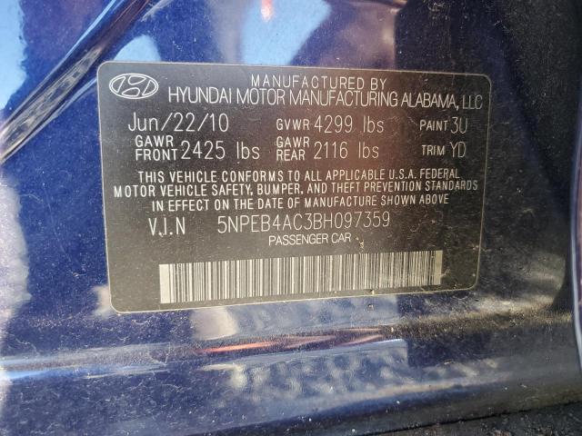 Photo 11 VIN: 5NPEB4AC3BH097359 - HYUNDAI SONATA 