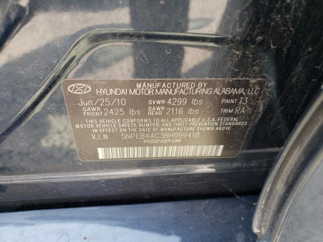 Photo 9 VIN: 5NPEB4AC3BH099418 - HYUNDAI SONATA GLS 