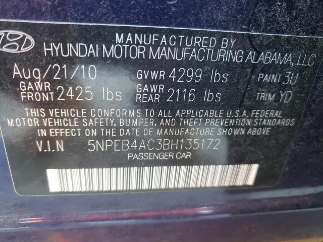 Photo 9 VIN: 5NPEB4AC3BH135172 - HYUNDAI SONATA GLS 