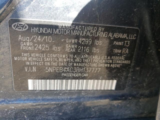 Photo 9 VIN: 5NPEB4AC3BH137777 - HYUNDAI SONATA GLS 