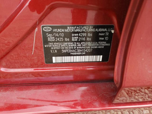 Photo 9 VIN: 5NPEB4AC3BH154207 - HYUNDAI SONATA GLS 