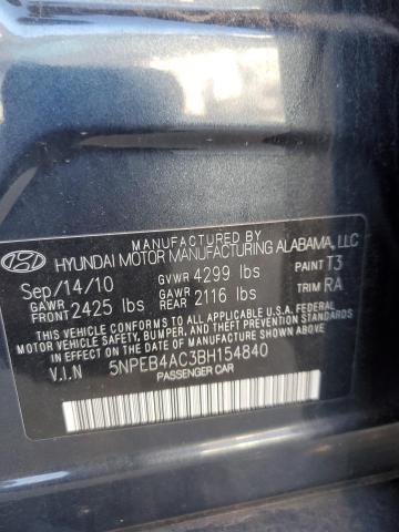 Photo 9 VIN: 5NPEB4AC3BH154840 - HYUNDAI SONATA GLS 