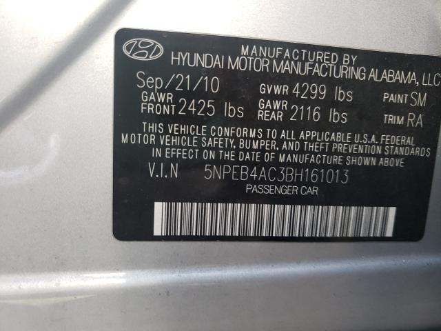 Photo 9 VIN: 5NPEB4AC3BH161013 - HYUNDAI SONATA GLS 