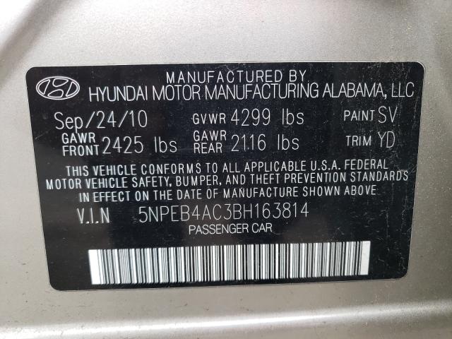 Photo 9 VIN: 5NPEB4AC3BH163814 - HYUNDAI SONATA GLS 