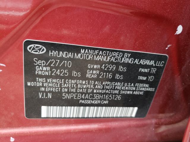 Photo 9 VIN: 5NPEB4AC3BH165126 - HYUNDAI SONATA GLS 