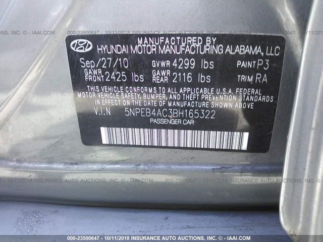 Photo 8 VIN: 5NPEB4AC3BH165322 - HYUNDAI SONATA 