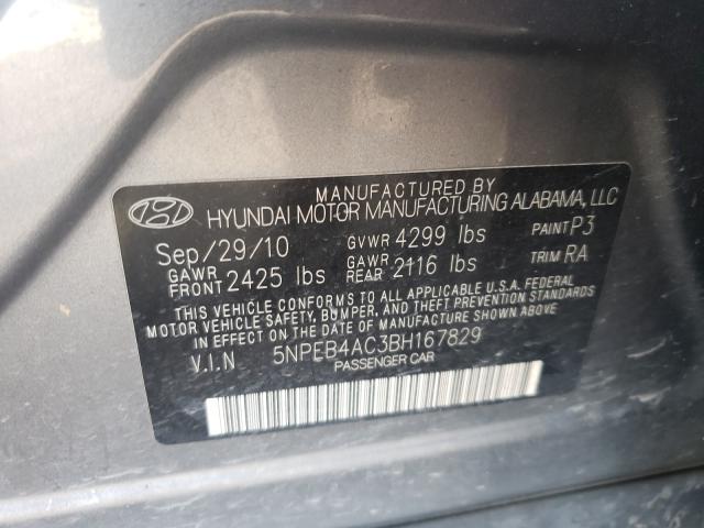 Photo 9 VIN: 5NPEB4AC3BH167829 - HYUNDAI SONATA GLS 