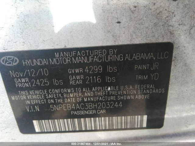 Photo 8 VIN: 5NPEB4AC3BH203244 - HYUNDAI SONATA 