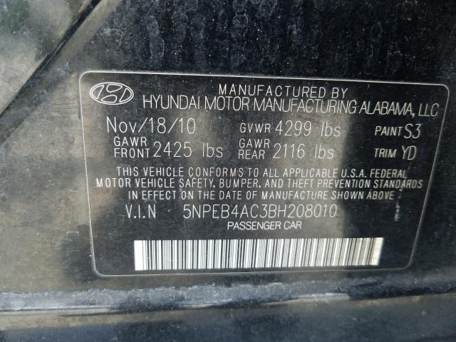 Photo 9 VIN: 5NPEB4AC3BH208010 - HYUNDAI SONATA GLS 