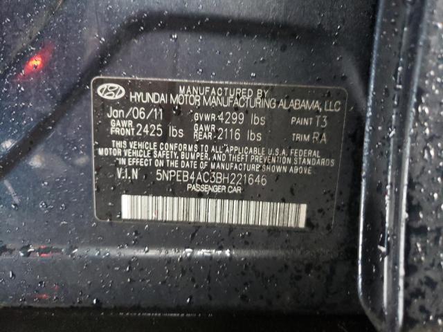 Photo 9 VIN: 5NPEB4AC3BH221646 - HYUNDAI SONATA GLS 