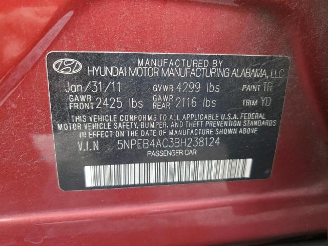 Photo 11 VIN: 5NPEB4AC3BH238124 - HYUNDAI SONATA GLS 