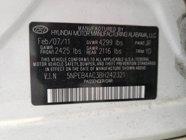 Photo 11 VIN: 5NPEB4AC3BH242321 - HYUNDAI SONATA 