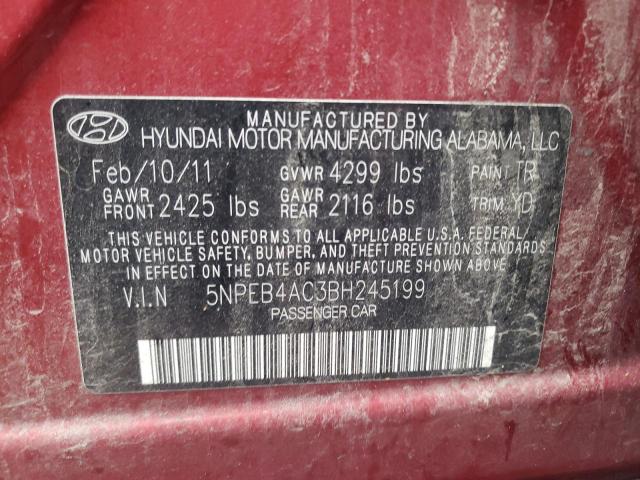 Photo 11 VIN: 5NPEB4AC3BH245199 - HYUNDAI SONATA 