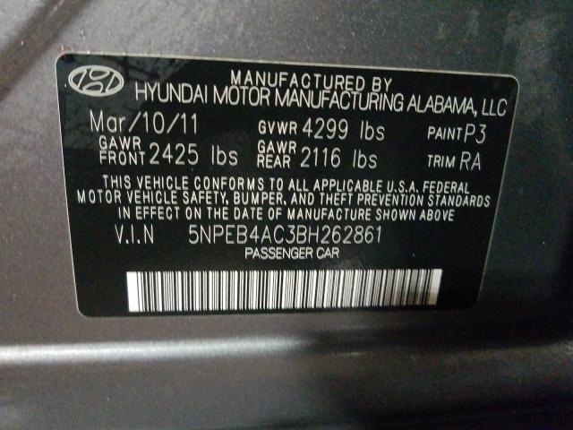 Photo 9 VIN: 5NPEB4AC3BH262861 - HYUNDAI SONATA GLS 