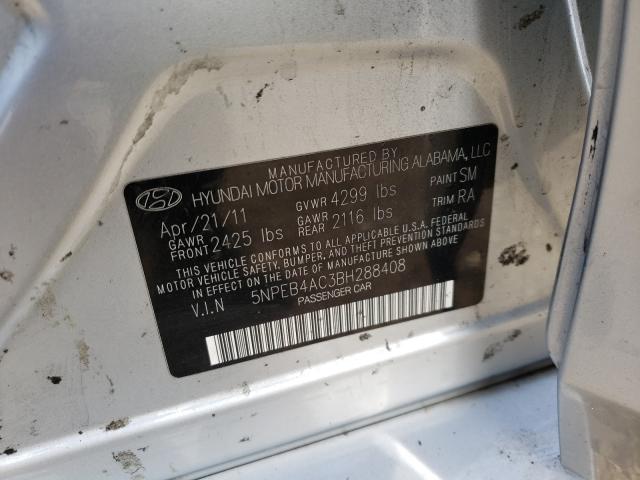 Photo 9 VIN: 5NPEB4AC3BH288408 - HYUNDAI SONATA GLS 