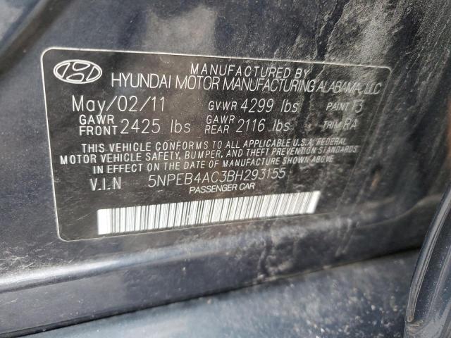 Photo 11 VIN: 5NPEB4AC3BH293155 - HYUNDAI SONATA GLS 