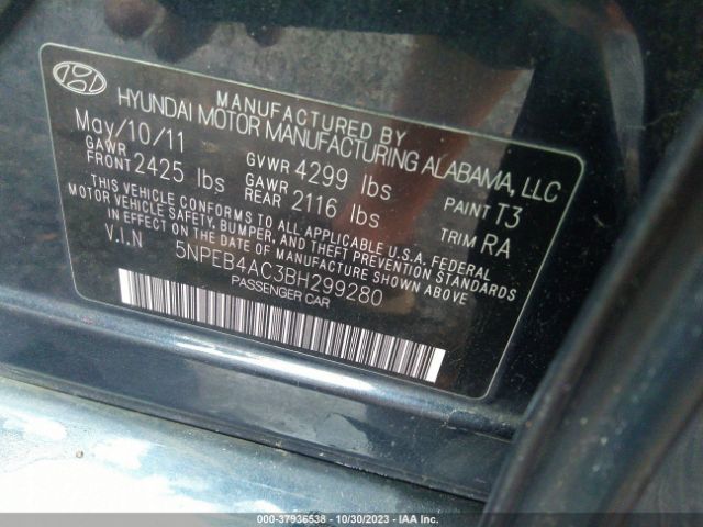 Photo 8 VIN: 5NPEB4AC3BH299280 - HYUNDAI SONATA 