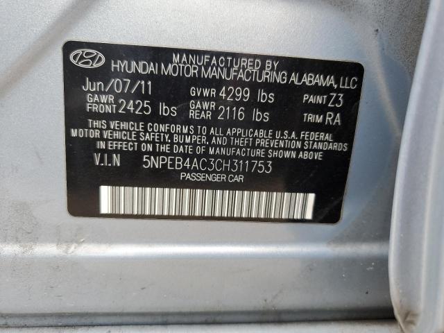 Photo 11 VIN: 5NPEB4AC3CH311753 - HYUNDAI SONATA 