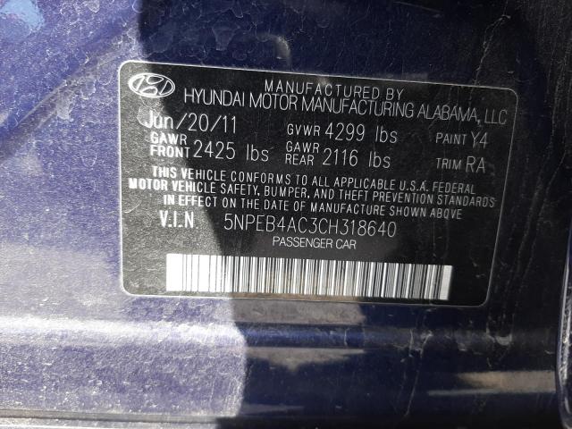 Photo 9 VIN: 5NPEB4AC3CH318640 - HYUNDAI SONATA GLS 