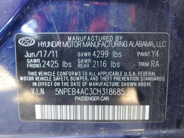 Photo 12 VIN: 5NPEB4AC3CH318685 - HYUNDAI SONATA 