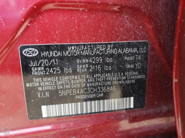 Photo 9 VIN: 5NPEB4AC3CH336846 - HYUNDAI SONATA GLS 