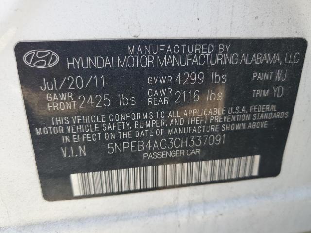 Photo 11 VIN: 5NPEB4AC3CH337091 - HYUNDAI SONATA 