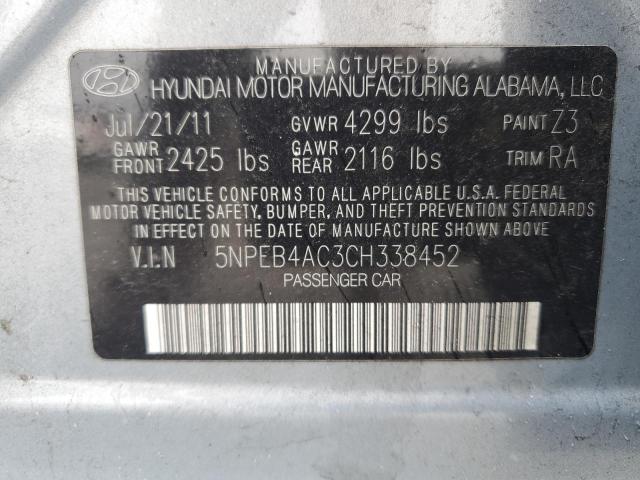 Photo 11 VIN: 5NPEB4AC3CH338452 - HYUNDAI SONATA GLS 