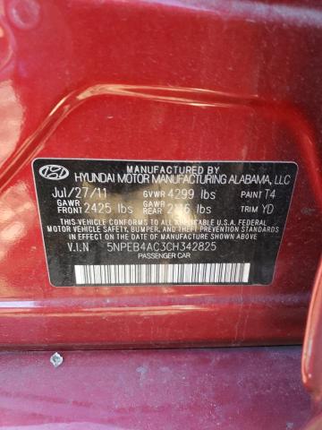 Photo 11 VIN: 5NPEB4AC3CH342825 - HYUNDAI SONATA GLS 