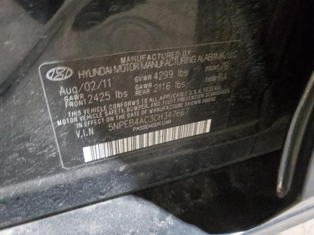 Photo 11 VIN: 5NPEB4AC3CH347667 - HYUNDAI SONATA 