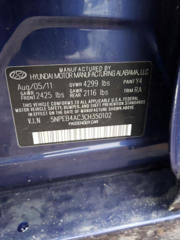 Photo 11 VIN: 5NPEB4AC3CH350102 - HYUNDAI SONATA 